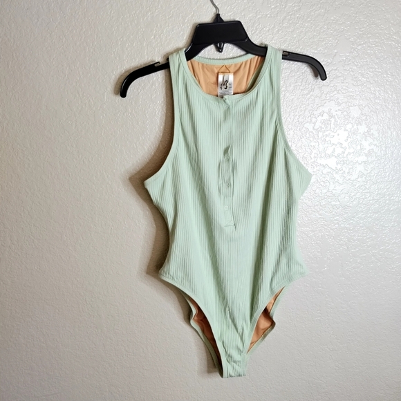 NWT Madewell Ribbed Snap-Front One-Piece Swimsuit Sz Xl - Picture 2 of 6